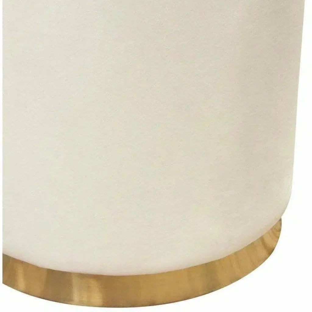 Round Accent Ottoman Cream Velvet - LOOMLAN - Diamond Sofa - Ottomans