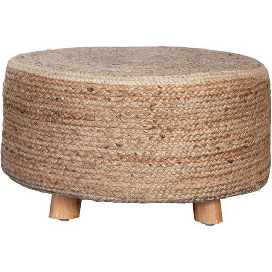 Round Accent Stool in Natural Jute Fiber - LOOMLAN - Diamond Sofa - Poufs and Stools