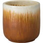 Round Amber Ceramic Planter - LOOMLAN - Emissary - Planters