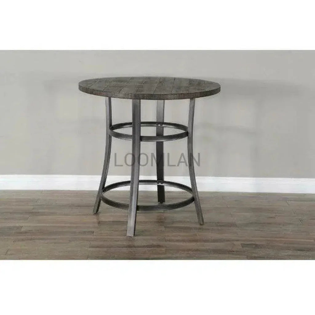 Round Brown Counter Height Dining Table - LOOMLAN - Sunny D - Counter Tables