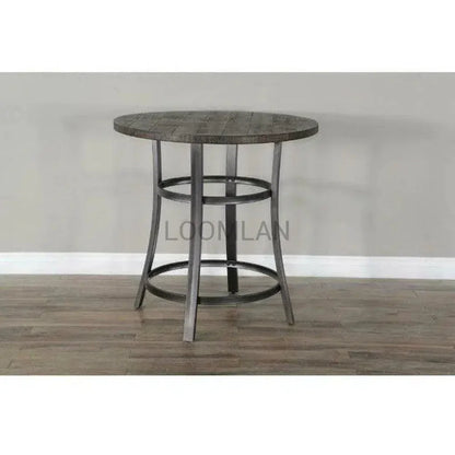 Round Brown Counter Height Dining Table - LOOMLAN - Sunny D - Counter Tables