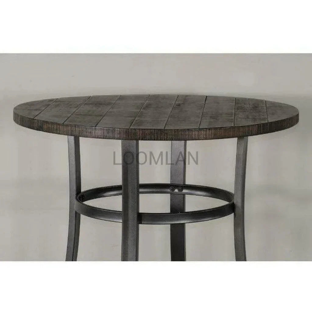 Round Brown Counter Height Dining Table - LOOMLAN - Sunny D - Counter Tables