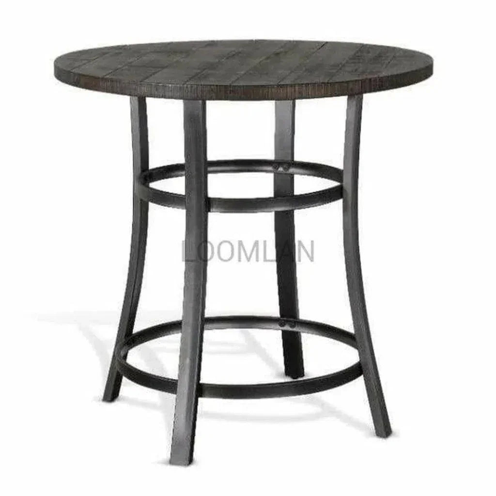 Round Brown Counter Height Dining Table - LOOMLAN - Sunny D - Counter Tables