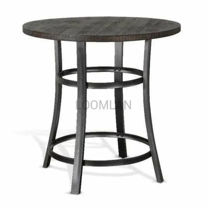 Round Brown Counter Height Dining Table - LOOMLAN - Sunny D - Counter Tables