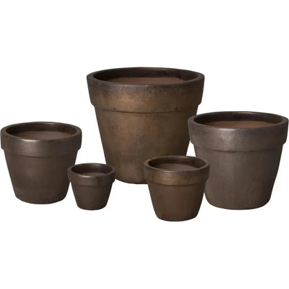 Round Ceramic Flower Pot - LOOMLAN - Emissary - Planters