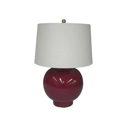 Round Ceramic Made Table Lamp - LOOMLAN - Wildwood - Table Lamps