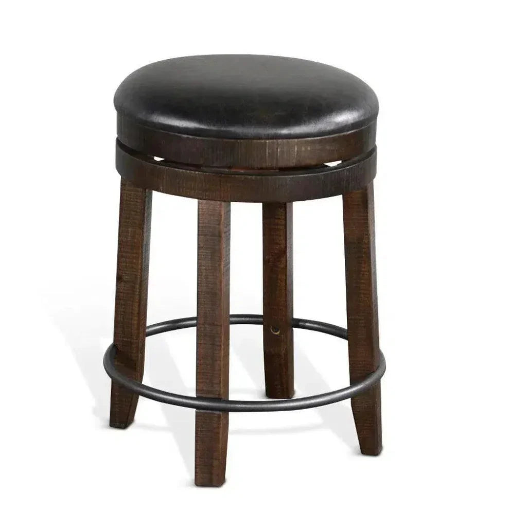 Round Counter Barrel Pub Table Stools 5 PC Set-Dining Table Sets-Sunny D-LOOMLAN