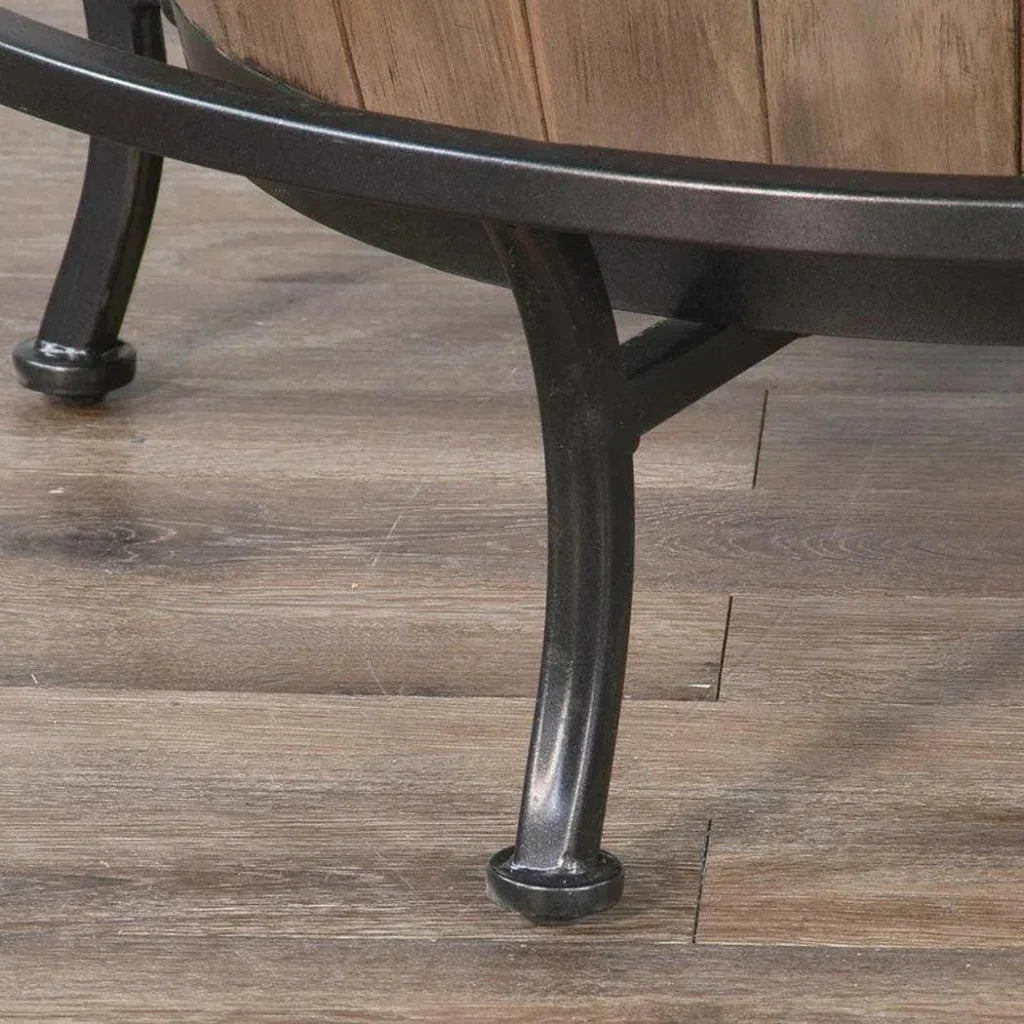 Round Counter Height Barrel Pub Table Warm Walnut - LOOMLAN - Sunny D - Counter Tables