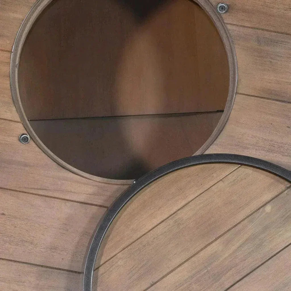 Round Counter Height Barrel Pub Table Warm Walnut - LOOMLAN - Sunny D - Counter Tables