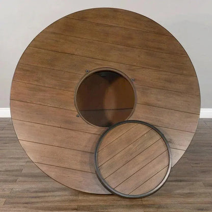 Round Counter Height Barrel Pub Table Warm Walnut - LOOMLAN - Sunny D - Counter Tables