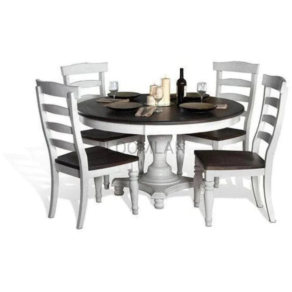 Round Counter Height White Dining Table - LOOMLAN - Sunny D - Counter Tables