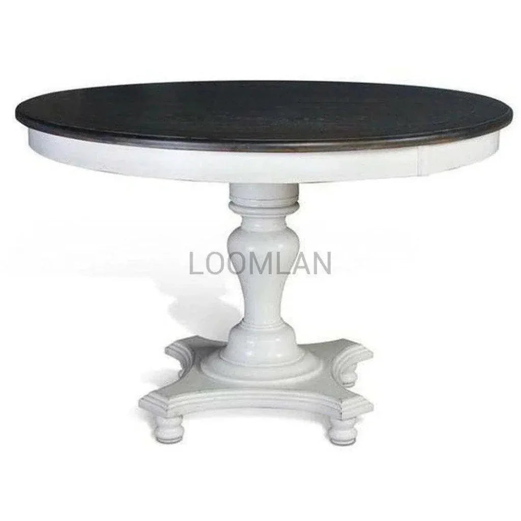 Round Counter Height White Dining Table - LOOMLAN - Sunny D - Counter Tables