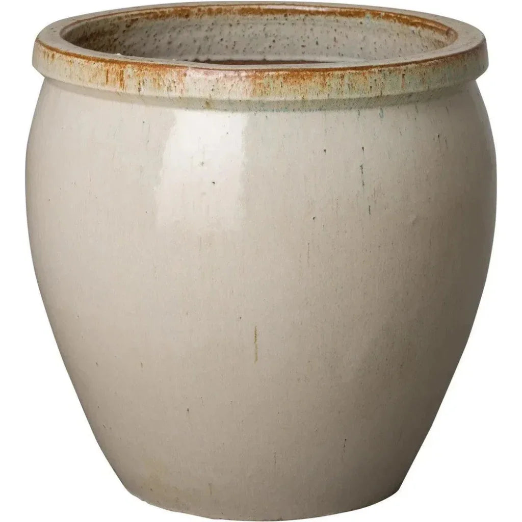 Round Crafted Ceramic Planter - LOOMLAN - Emissary - Planters