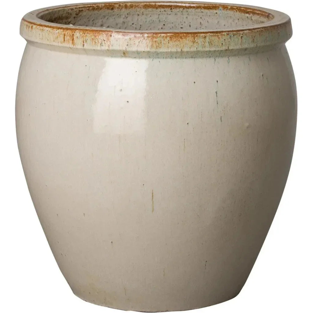 Round Crafted Ceramic Planter - LOOMLAN - Emissary - Planters