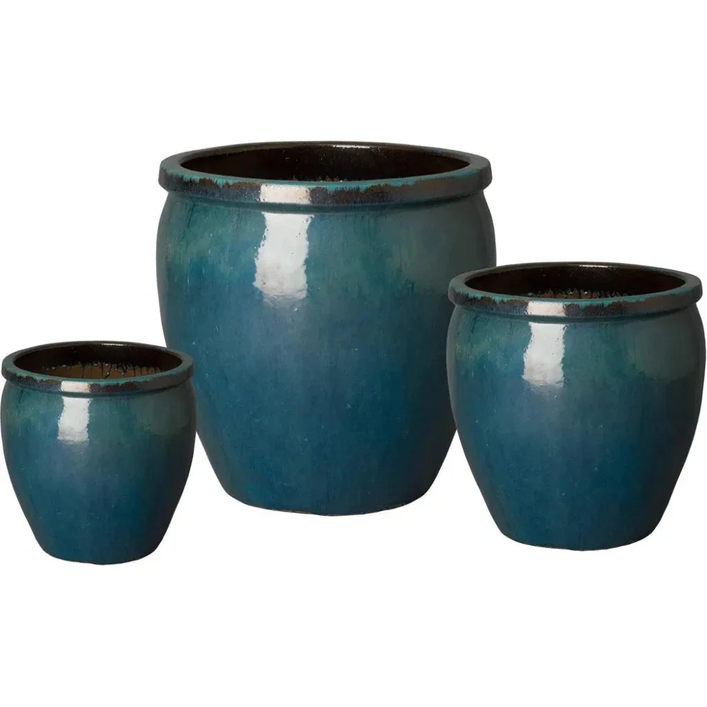 Round Crafted Ceramic Planter - LOOMLAN - Emissary - Planters