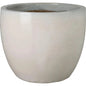 Round Distressed White Ceramic Planter - LOOMLAN - Emissary - Planters