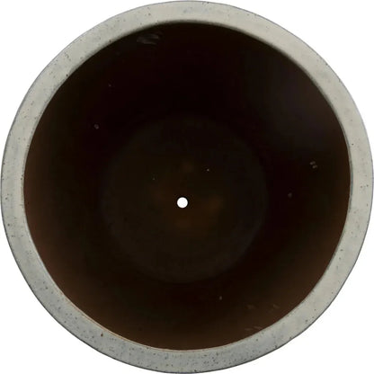 Round Distressed White Ceramic Planter - LOOMLAN - Emissary - Planters