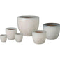 Round Distressed White Ceramic Planter - LOOMLAN - Emissary - Planters