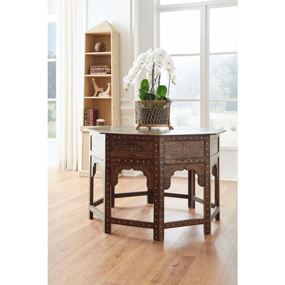 Round Dolphin Gold Wirework Planter - LOOMLAN - Chelsea House - Planters