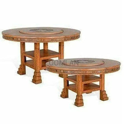 Round Height Dining Table Lazy Susan-Dining Tables-Sunny D-LOOMLAN