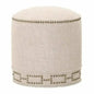 Round Marlow Ottoman Bisque French Linen - LOOMLAN - Essentials For Living - Poufs and Stools