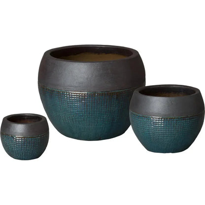 Round Net Ceramic Planter - LOOMLAN - Emissary - Planters