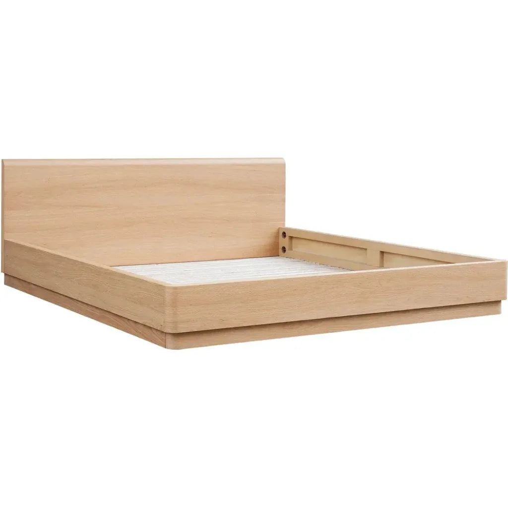 Round Off Wood Light Brown Bed - LOOMLAN - Moe's Home - Beds