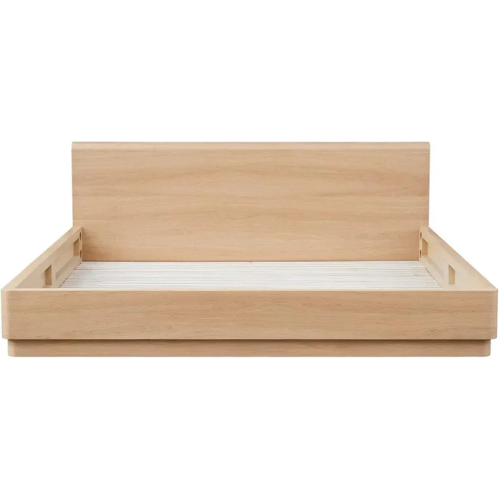 Round Off Wood Light Brown Bed - LOOMLAN - Moe's Home - Beds