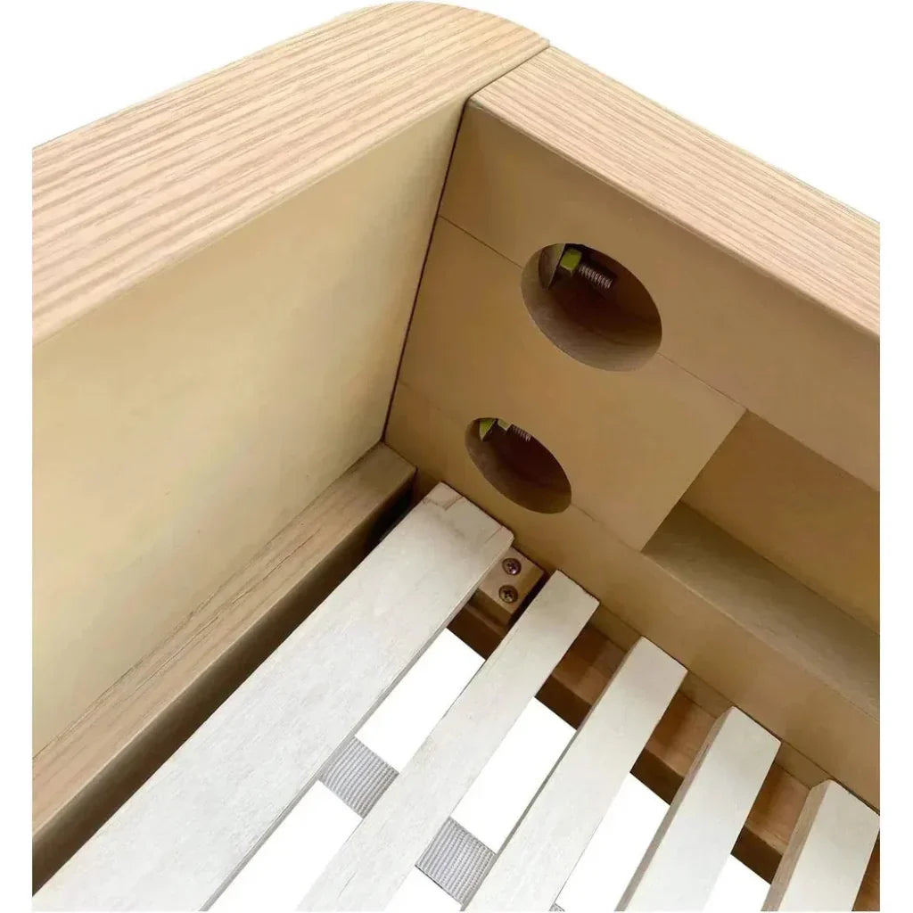 Round Off Wood Light Brown Bed - LOOMLAN - Moe's Home - Beds