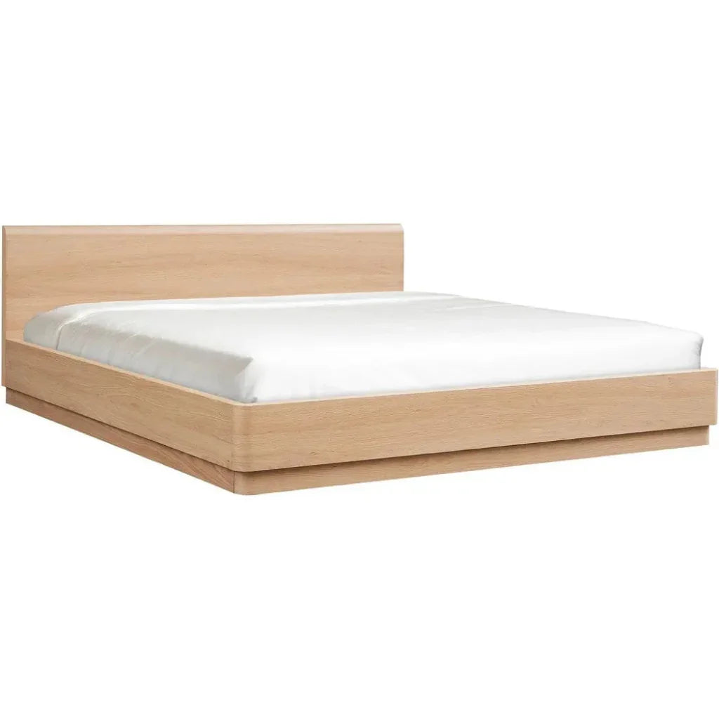 Round Off Wood Light Brown Bed - LOOMLAN - Moe's Home - Beds