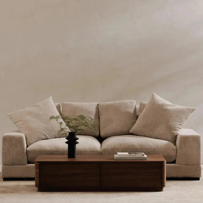 Round Off Wood Rectangular Coffee Table - LOOMLAN - Moe's Home - Coffee Tables