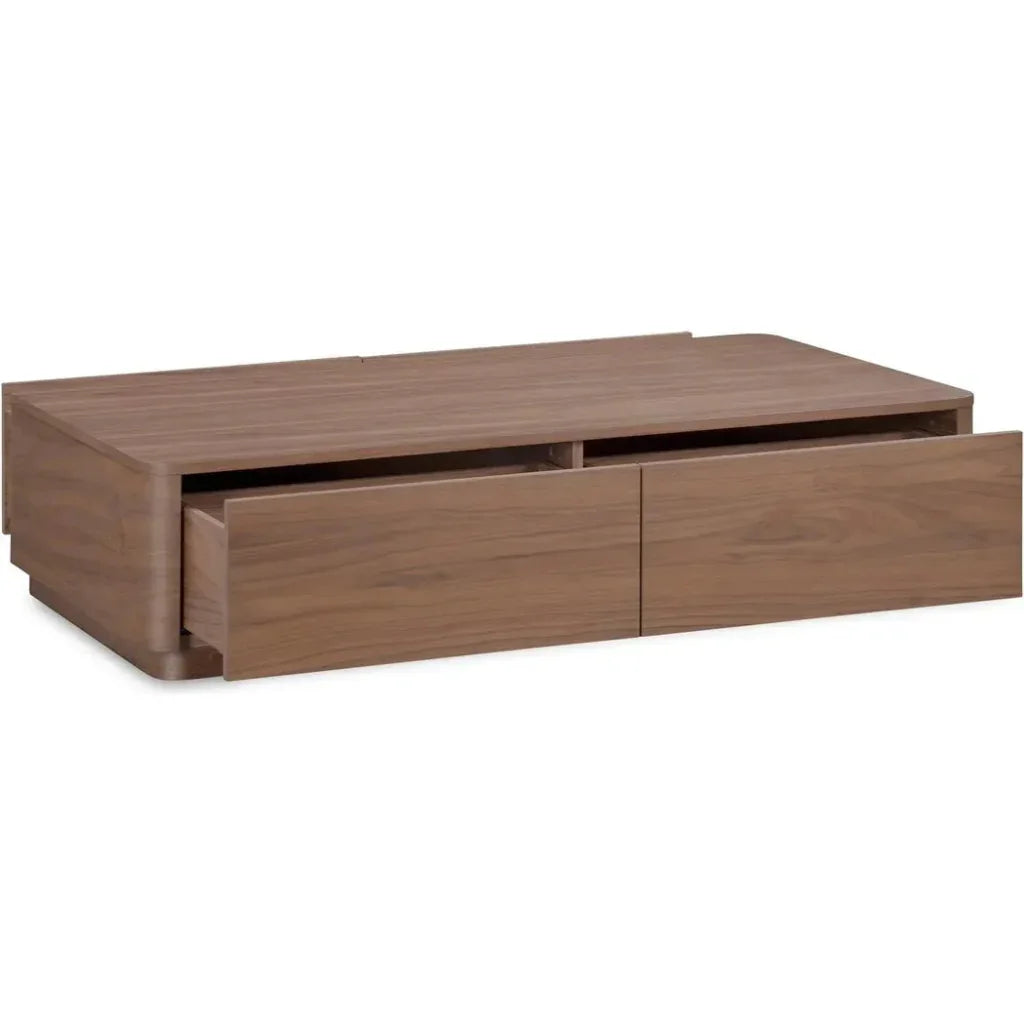 Round Off Wood Rectangular Coffee Table - LOOMLAN - Moe's Home - Coffee Tables