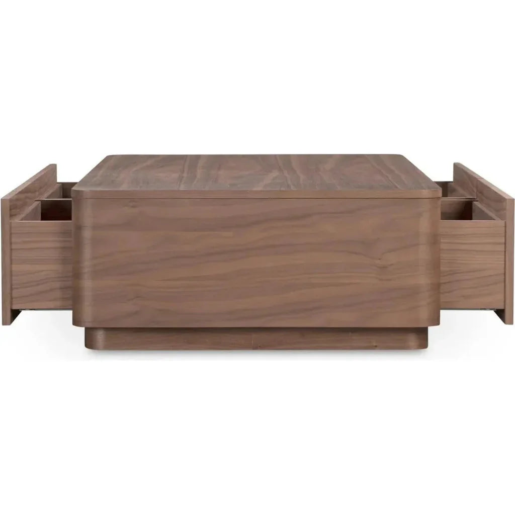 Round Off Wood Rectangular Coffee Table - LOOMLAN - Moe's Home - Coffee Tables