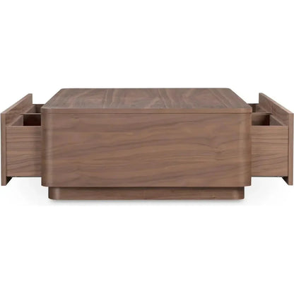 Round Off Wood Rectangular Coffee Table - LOOMLAN - Moe's Home - Coffee Tables