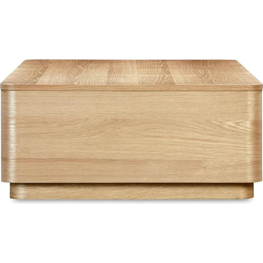 Round Off Wood Rectangular Coffee Table - LOOMLAN - Moe's Home - Coffee Tables