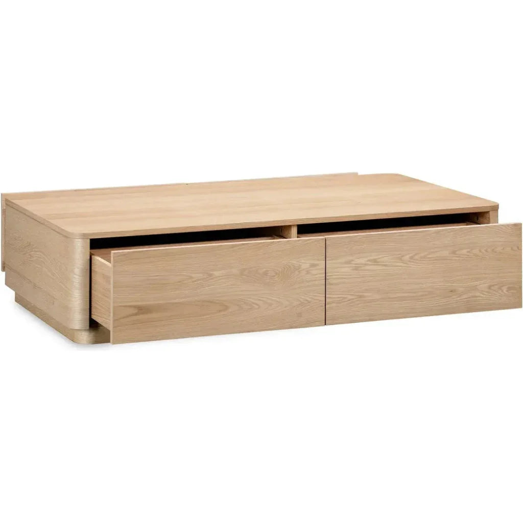 Round Off Wood Rectangular Coffee Table - LOOMLAN - Moe's Home - Coffee Tables