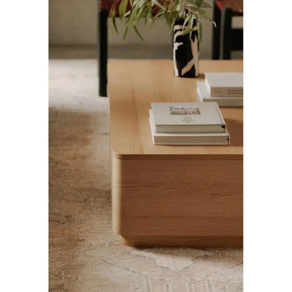 Round Off Wood Rectangular Coffee Table - LOOMLAN - Moe's Home - Coffee Tables