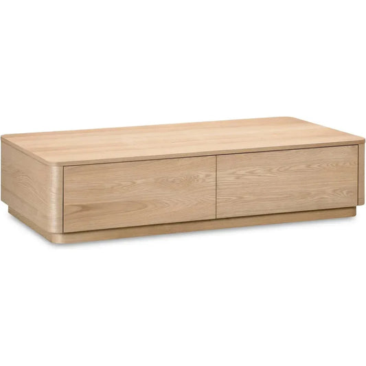 Round Off Wood Rectangular Coffee Table - LOOMLAN - Moe's Home - Coffee Tables