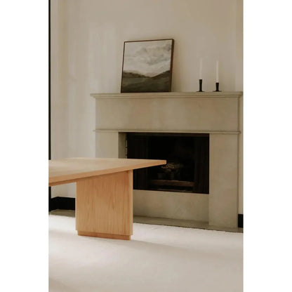 Round Off Wood Small Rectangular Dining Table-Dining Tables-Moe's Home-LOOMLAN