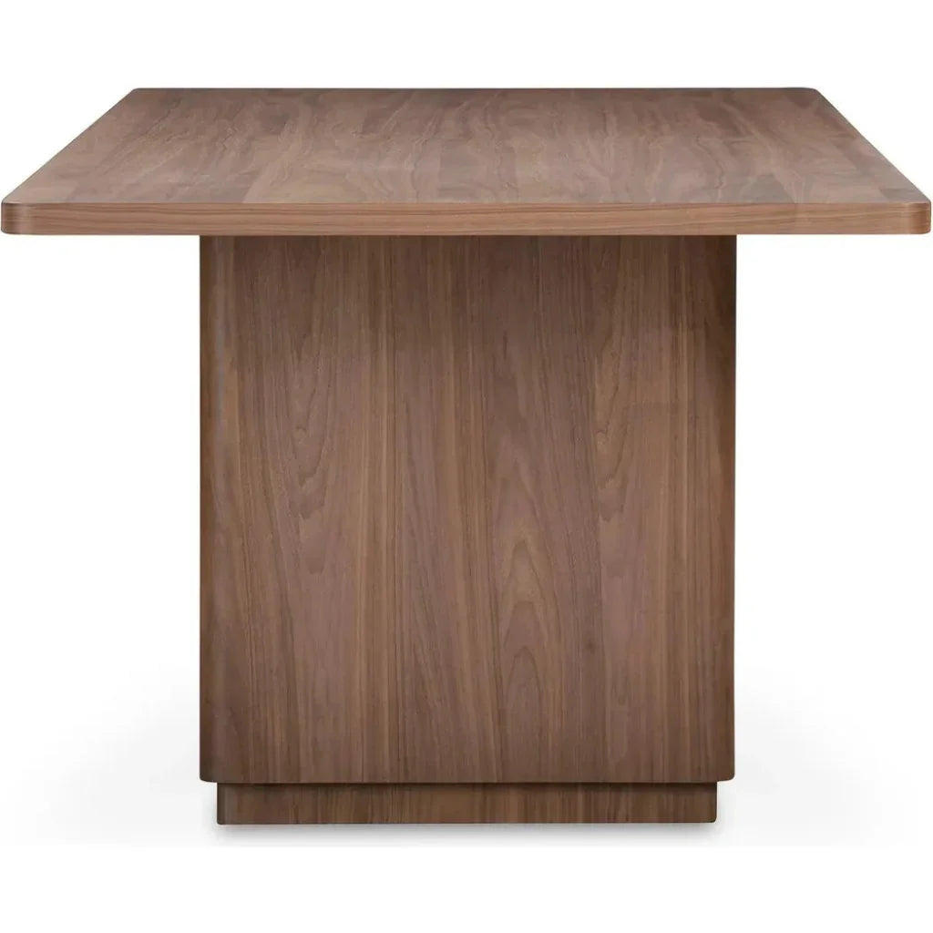 Round Off Wood Small Rectangular Dining Table-Dining Tables-Moe's Home-LOOMLAN