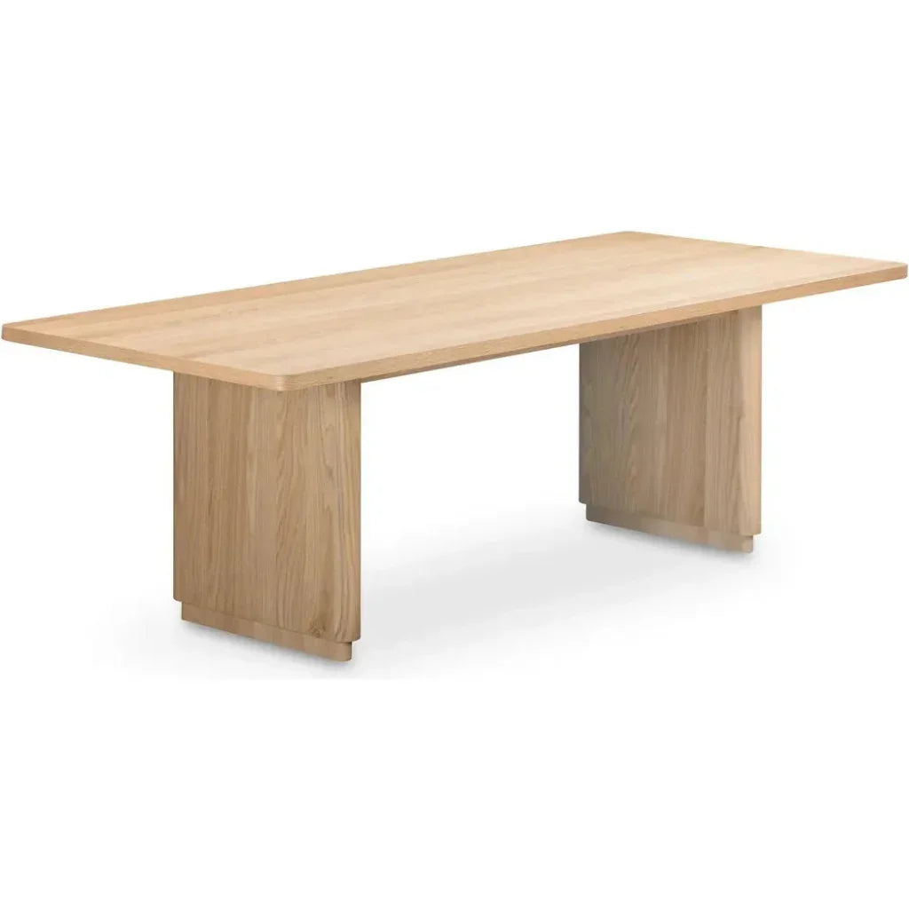 Round Off Wood Small Rectangular Dining Table-Dining Tables-Moe's Home-LOOMLAN