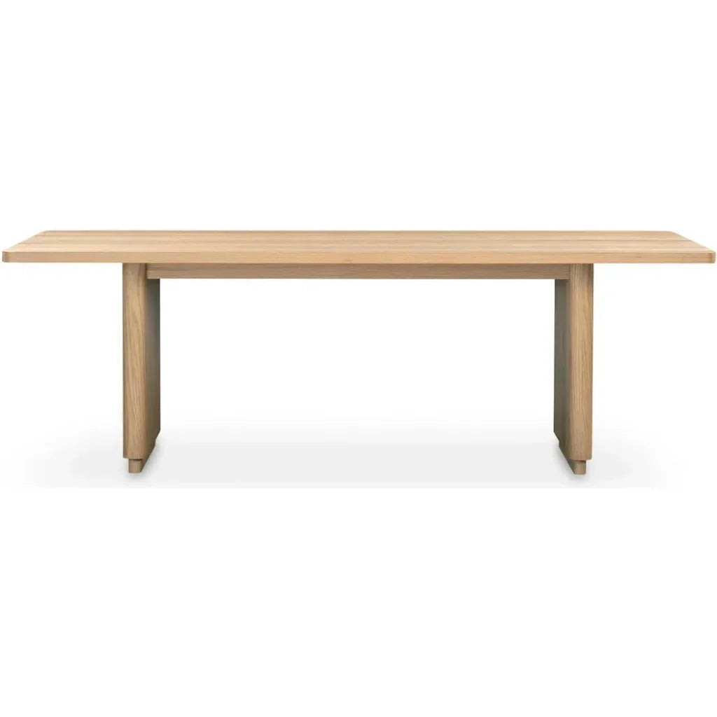 Round Off Wood Small Rectangular Dining Table-Dining Tables-Moe's Home-Natural-LOOMLAN
