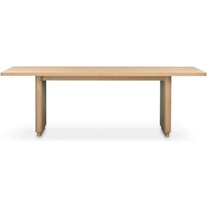 Round Off Wood Small Rectangular Dining Table-Dining Tables-Moe's Home-Natural-LOOMLAN