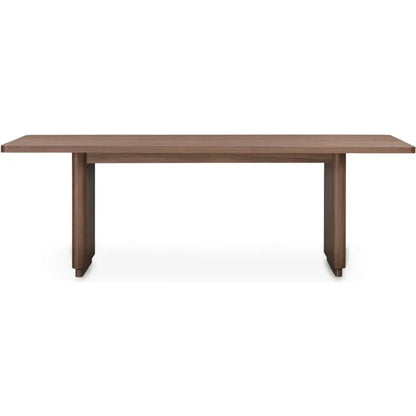 Round Off Wood Small Rectangular Dining Table-Dining Tables-Moe's Home-Walnut Brown-LOOMLAN