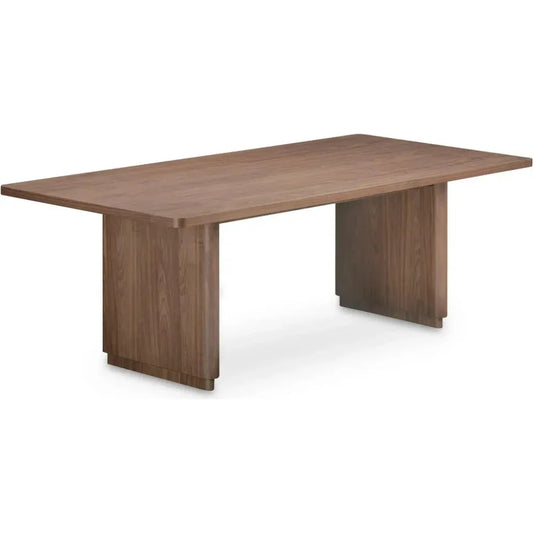 Round Off Wood Small Rectangular Dining Table-Dining Tables-Moe's Home-LOOMLAN
