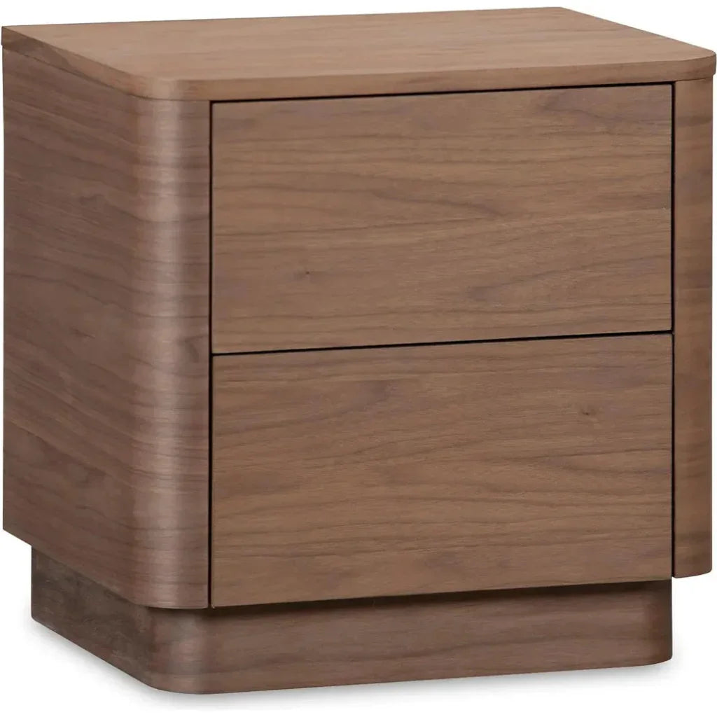Round Off Wood Tall Nightstand - LOOMLAN - Moe's Home - Nightstands