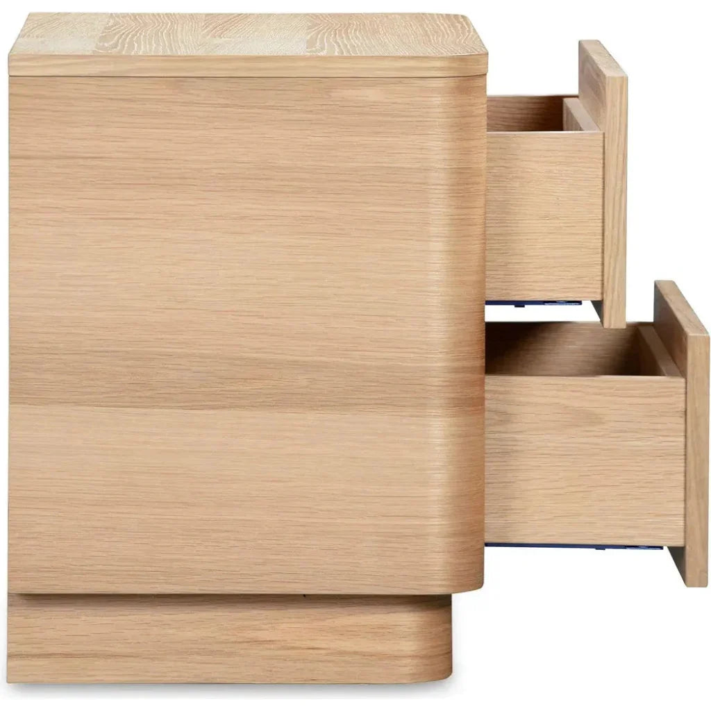 Round Off Wood Tall Nightstand - LOOMLAN - Moe's Home - Nightstands