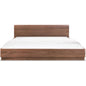 Round Off Wood Walnut Brown Bed - LOOMLAN - Moe's Home - Beds