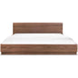 Round Off Wood Walnut Brown Bed - LOOMLAN - Moe's Home - Beds