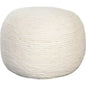 Round Pouf in White Dyed Natural Wool - LOOMLAN - Diamond Sofa - Poufs and Stools